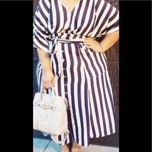 Striped midi dress